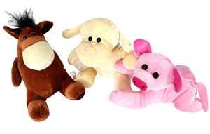 LOTE de 3 peluches de peluche Kellytoy Carnaval Prize de colección de granja caballo cordero cerdo - Imagen 1 de 22