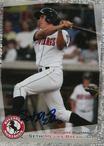 Cincinnati Reds Seth Mejias-Brean Signed 2012 Billings Mustangs Card Auto