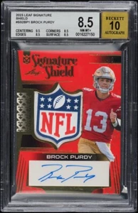 2023 Leaf Signature Brock Purdy NFL TOPPA SCUDO AUTO /10 BGS 8,5 - Foto 1 di 2