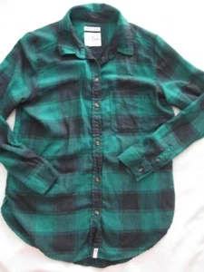 CAMISA DE FRANELA PARA MUJER AMERICAN EAGLE AHH-MAZINGLY SUAVE BOYFRIEND VERDE CUADROS S - Imagen 1 de 3