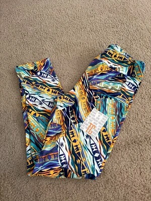 New Release LuLaRoe TC Tall & Curvy Leggings Striped Aztec Geometric Print South - Image 1 of 3