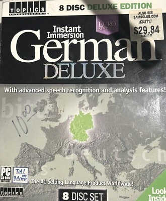 Topics Entertainment Learn German Language Deluxe 8 CD Disc Set PC Interactive  - Image 1 of 4