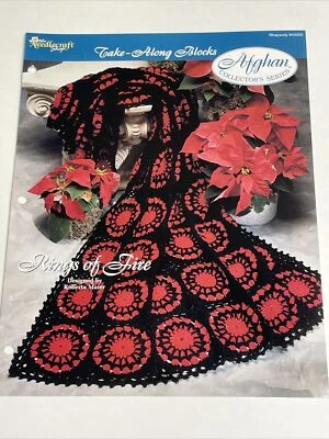 Rings of Fire Afghan Take Along Blocks Crochet Pattern Needlecraft Shop - Image 1 of 4