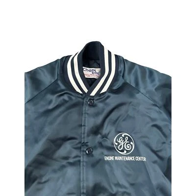 Chaqueta a presión XL vintage GE Engine Maintenance aislada Chalk Line para hombre Foto 1 de 4