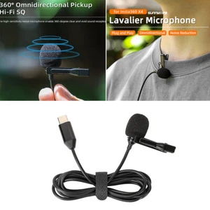 For Insta360 X4 Sport Camera Lavalier Lapel Microphone Type-C Port Recording Mic - Picture 1 of 10