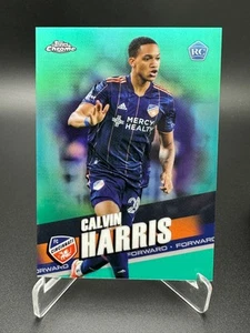 2022 Topps Chrome MLS - Calvin Harris #182 Aqua Refractor /299 RC FC Cincinnati - Picture 1 of 3