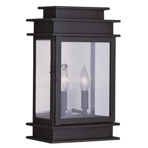 Livex Lighting Princeton 2 Light Outdoor Wall Lantern in Bronze - Picture 1 of 1
