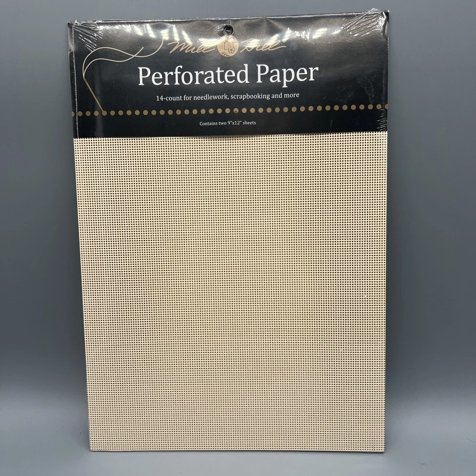Perforated Paper Mill Hill 14 Count 9x12 Inches 1 Red Sheet 2 Green Sheets