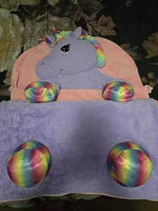 Hug Fun Pink Rainbow Plush Kids Unicorn Sleeping Bag 66” x 28” - Picture 1 of 6