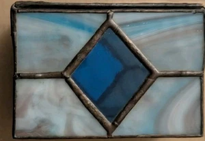 Vintage Tiffany Style Jewelry Box Stained Glass With Hummingbird - Picture 1 of 10