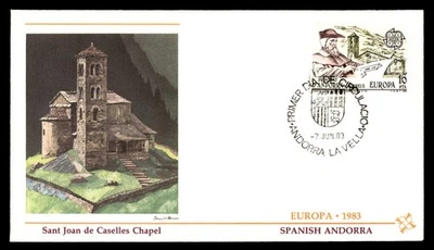 Mayfairstamps Andorra FDC 1983 Sant Joan de Caselles chapel Cover aau_73587 - Image 1 of 2
