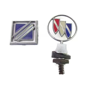 Vintage Buick Tri-Shield Hood Ornament & Regal Sail Panel Emblem - Picture 1 of 5