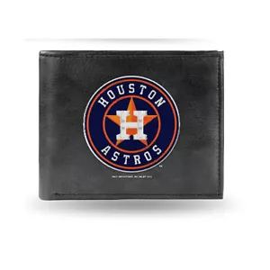 Houston Astros MLB Embroidered Leather Billfold Bi-fold Wallet ~ New - Picture 1 of 1