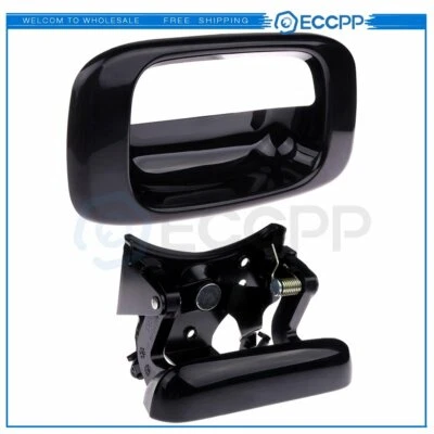 Juego de manijas y bisel de puerta trasera negro liso para 99-06 Chevy GMC Silverado Sierra Foto 1 de 4