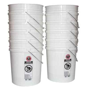 5 gal. White Pail (10-Pack) Food Grade Safe Container BPA Free Non-Toxic - Picture 1 of 12