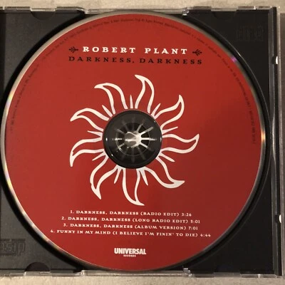 Robert Plant CD Darkness, Darkness Promo 2002 Universal UNIR20770-2 Led Zeppelin - Image 1 of 4