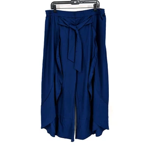 Truth + Style Flared Flounced Stretch Woven Pants Navy Blue Women's Size X-Large - Picture 1 of 5