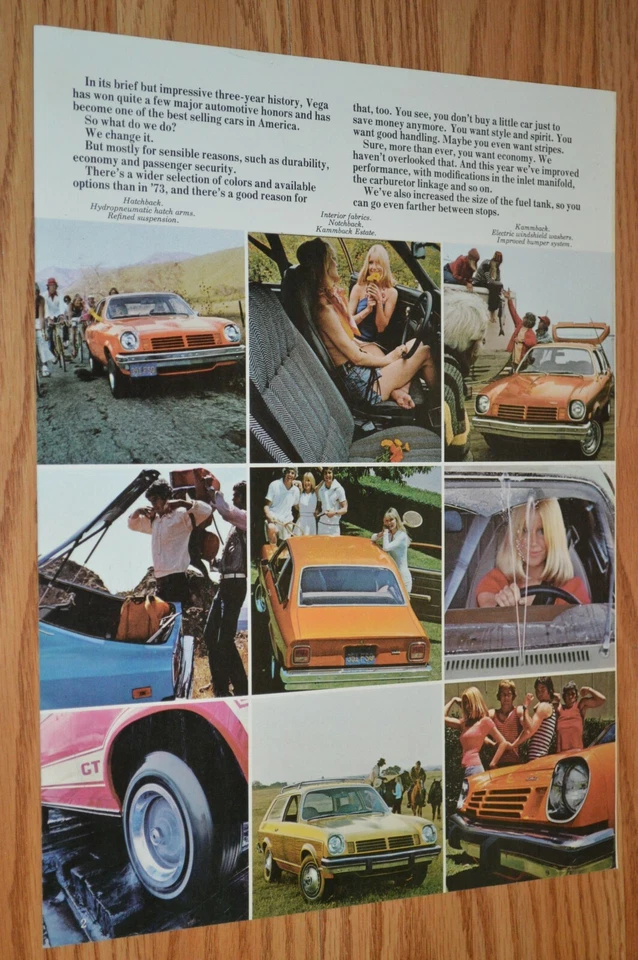 1974 CHEVY VEGA ORIGINAL DEALER ADVERTISEMENT PRINT AD 74 GT HATCHBACK / WAGON - Image 1 of 1