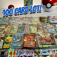 Pokemon Card Lot 100 TCG Cards + Ultra Rare, 12+ Holos | VMAX EX VSTAR OR V!