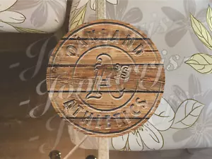 Calcomanía de vinilo personalizada de grano de madera de Oakland Athletics A's - Imagen 1 de 2