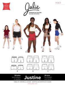 Jalie 4563 Justine Fitted Athletic Shorts Sewing Pattern in 28 Sizes Women, Girl - Picture 1 of 2