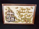 Retro Vintage Chalkware  "Keep Your Kitchen Clean" Wall Decor  Large 14" x 9"