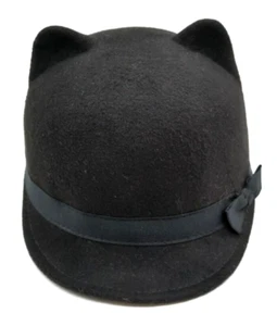 Gymboree Baby Cat Ears Hat Black Cloche Style Size 6 - 12 Months - Picture 1 of 8