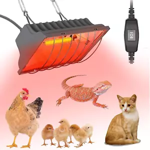 Chicken Coop Heat Lamp 250W Brooder Heater Lamp for Chicks Reptiles,2 Temp Mode - Picture 1 of 12