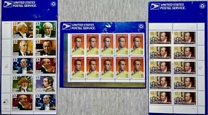 USPS - 1996,7 - Composers, Bogart, Wallenberg - 3 Panes - $9.60 FV - New - Picture 1 of 4