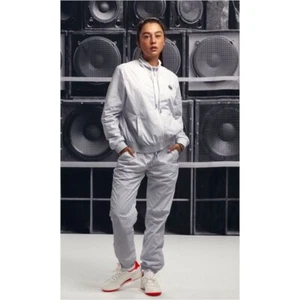 Sergio Tacchini Unisex Gray Geometric Windbreaker Jacket Size S - Picture 1 of 20