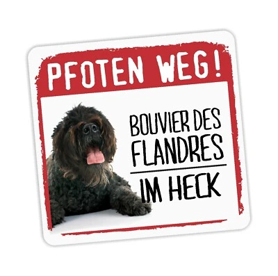 Bouvier des Flandres Aufkleber PFOTEN WEG Hundeaufkleber Folie - Bild 1 von 2