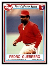 1990 Post Cereal #22 PEDRO GUERRERO St. Louis Cardinals