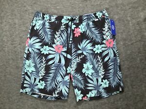 Hurley Men's Large 4-Way Stretch Comfort Regular Fit Swim Floral Shorts