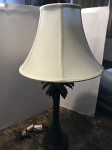 Palm Tree Lamp Light Tropical Resin Bamboo TIKI 28.5” Brown Bronze Beach Decor - Picture 1 of 7