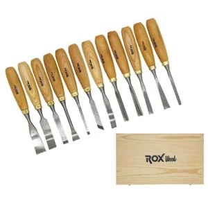 Custodia a mano scalpello strumenti intaglio legno di Rox (set di 12 pezzi) - Foto 1 di 2