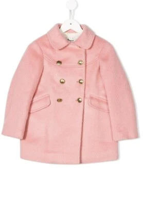 Chaquetón Bonpoint niña lana maciza y mohair doble botonadura rosa talla 6 años Foto 1 de 4