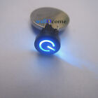 2pc  Blue LED 10mm Black Cap Power 12V 50mA Momentary Tact Push Button Switch