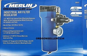 1/2" NPT, HEAVY DUTY INDUSTRIAL FILTER REGULATOR AIR COMPRESSOR 200 PSI MAX NEW - Picture 1 of 4