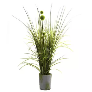 Grass & Dandelion Plant Cement Planter Garden Natural Decor - Picture 1 of 1