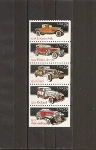 USA 1988 SG2364-8 5v NHM ex Booklet Classic Cars-Locomobile-1928/Pierce-Arrow 19 - Picture 1 of 1
