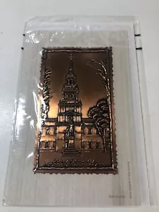 Alemania Occidental Cobre Auténtico Hecho a Mano Vintage Cobre Tarjeta Auténtica Salón de la Independencia Phi - Imagen 1 de 4