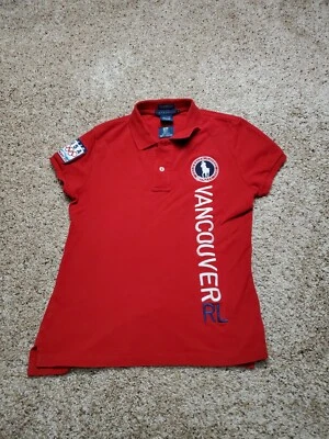 Polo Ralph Lauren Polo Shirt Medium Womens Red 2010 USA Olympic Team Embroidered - Image 1 of 4
