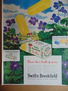 Publicité vintage art print 1946 SWIFT'S BROOKFIELD BUTTER comme un souffle de printemps  - Photo 1/1