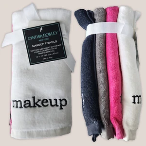 NEW Cynthia Rowley Set of 4 Makeup Remover Face Towels Washcloths - Picture 1 of 4