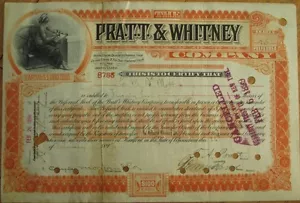 Francis Ashbury Pratt signiert Pratt und Whitney 1896 Aktienzertifikat ausgestellt - Bild 1 von 1