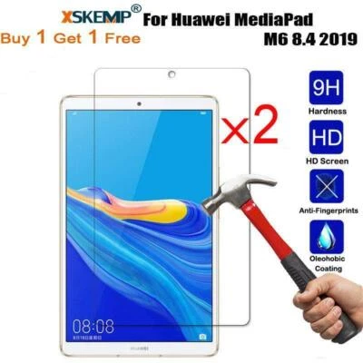 2X Película Protetora de Tela de Vidro Temperado para Huawei M5 Lite 8.0/10.0 C5 8.0/10.0 - Imagem 1 de 4
