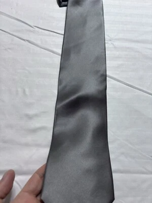 John Ashford Neck Tie 100% Silk Silver Gray Used - Image 1 of 4