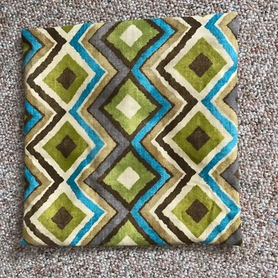 Contemporary Geometric 14"x14" Accent Pillow Cover Handmade "Like A Diamond" - Image 1 of 3