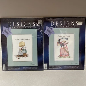 VTG NIP Kinka Collection Christian Counted Cross Stitch Kit Lot Of 2 God’s Lamb - Picture 1 of 5