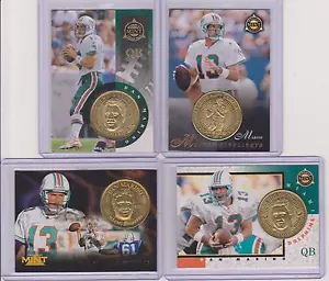 ALL (4) PINNACLE MINT DAN MARINO BRASS COIN & DIE-CUT CARDS~ 1996 1997-2 1998 - Picture 1 of 1